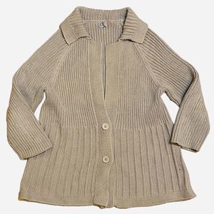 One Girl Who Cardigan Chunky Knit Sweater Taupe Tan Women’s Size M